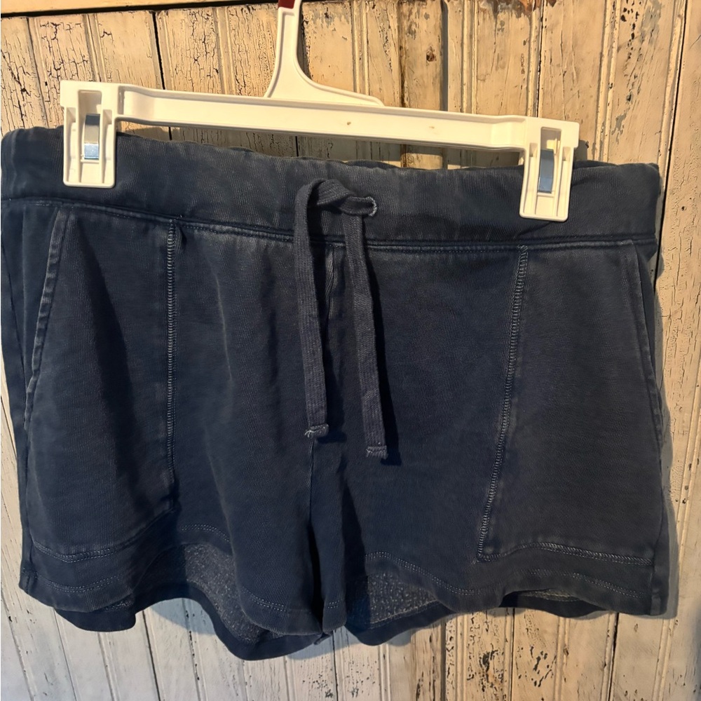 Old Navy Navy Sweat Shorts with Pockets and Drawstring Ties